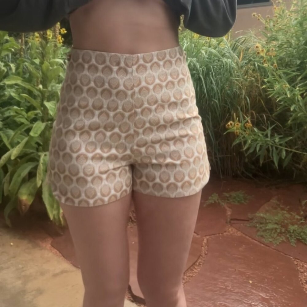 Corey Lynn Calter Jacquard Printed High Waist Shorts